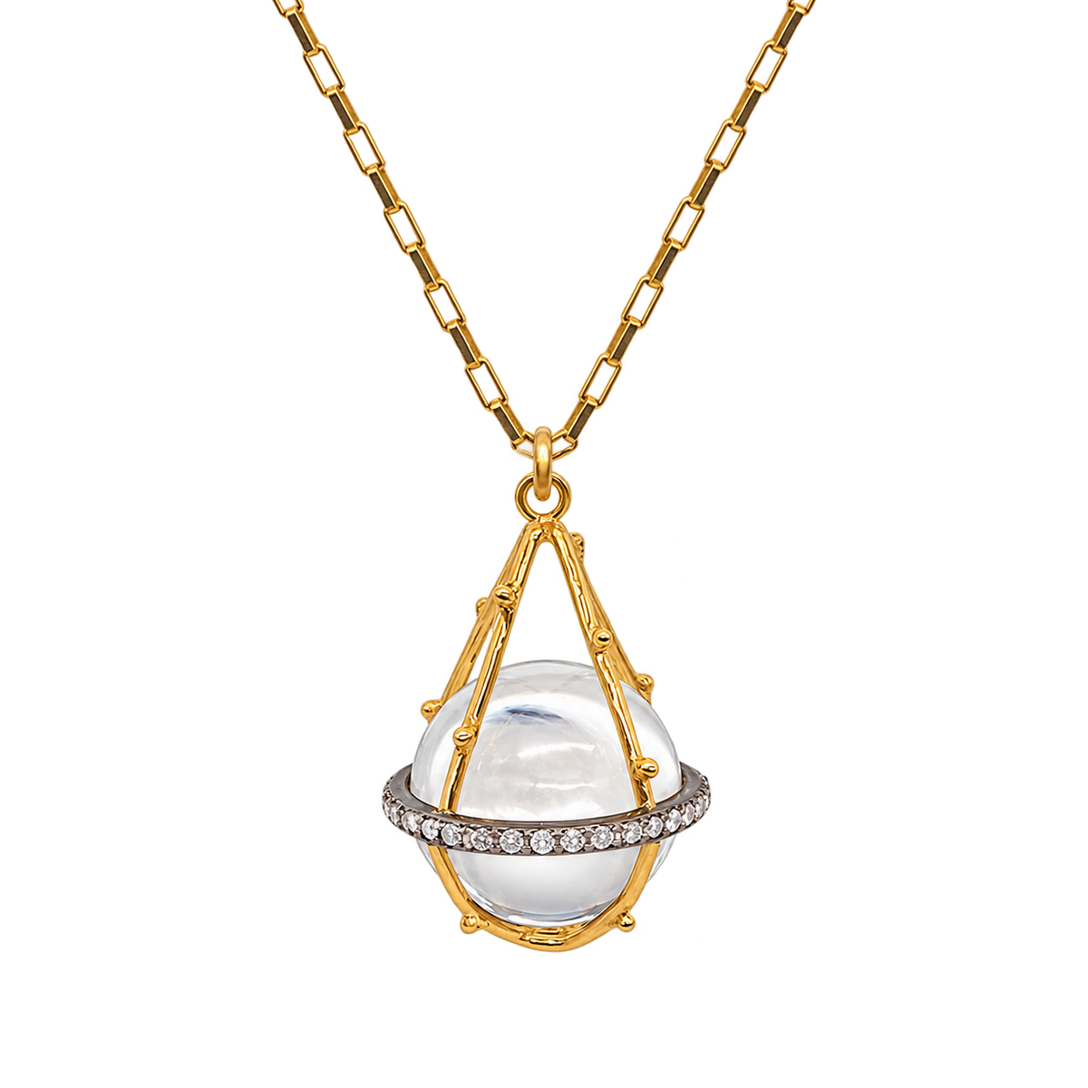 Diamond Crystal Ball Necklace - Pool of Light