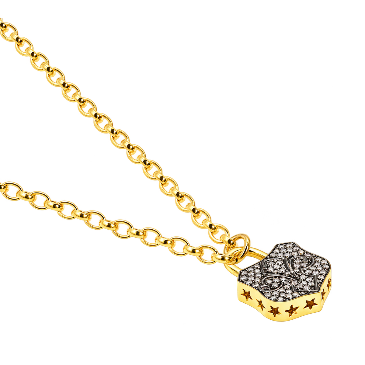 Diamond Chunky Lock Necklace