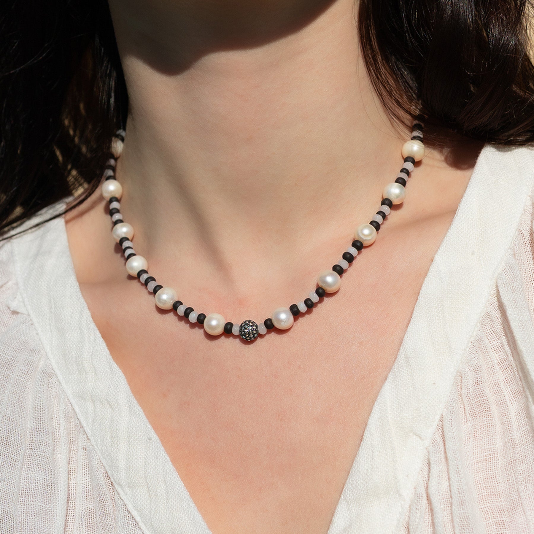 Pearl & Stripe Necklace