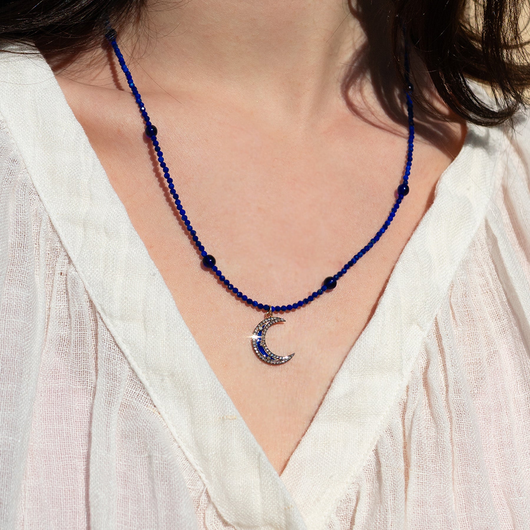 Lapis Moon Necklace