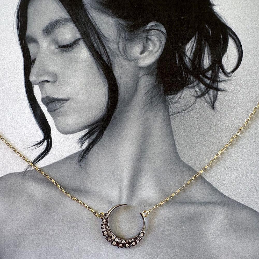 Diamond Classic Crescent Necklace