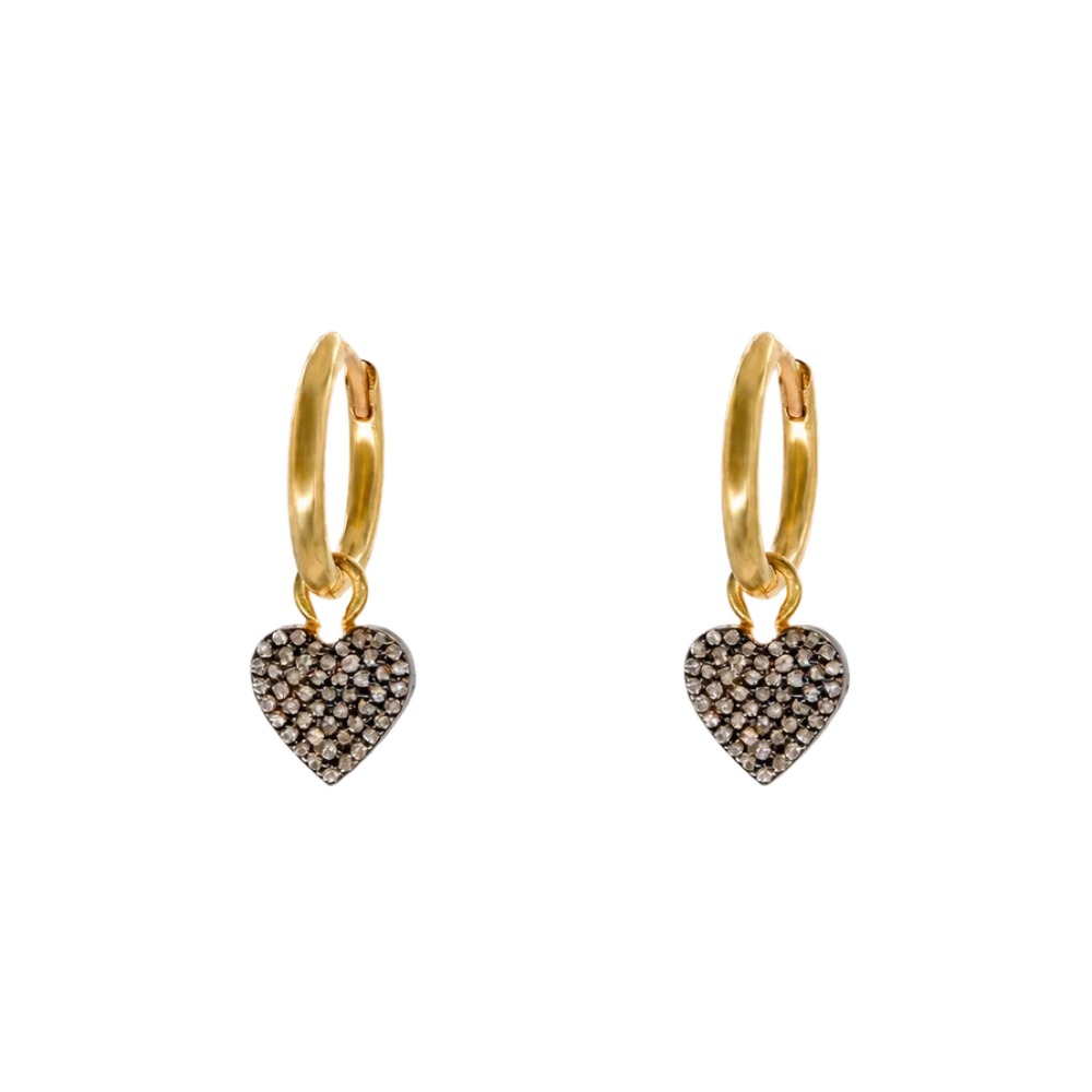 Diamond Heart Hoops