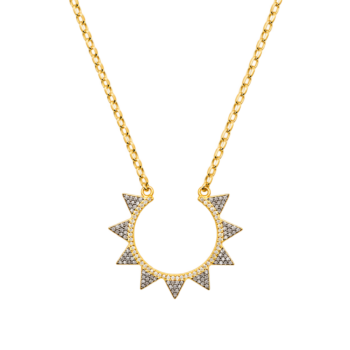 Diamond Horseshoe Spike Necklace