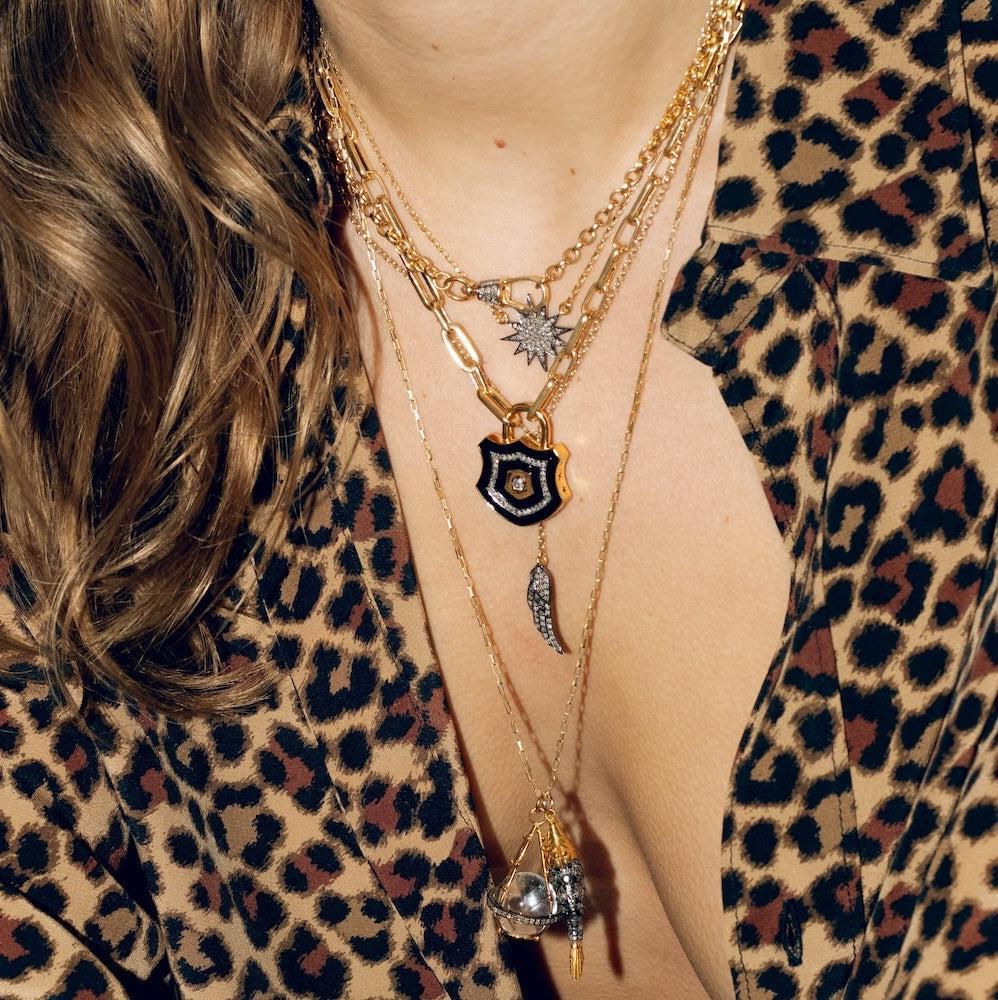 Diamond Albert Swivel Necklace