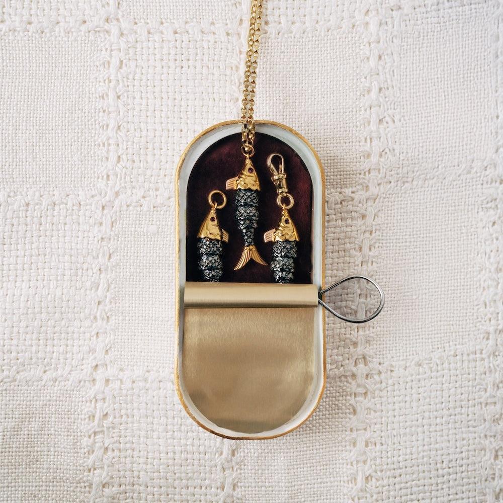 Diamond & Ruby Fish Pendant