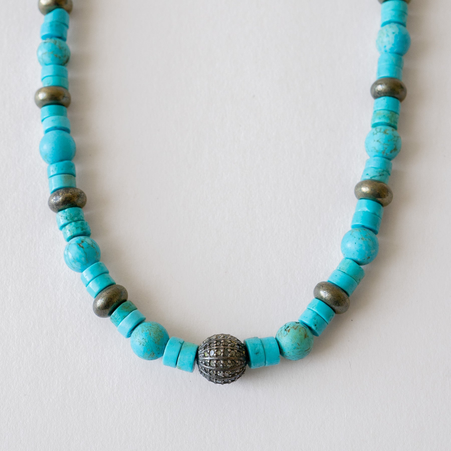 Turquoise and Pyrite Necklace