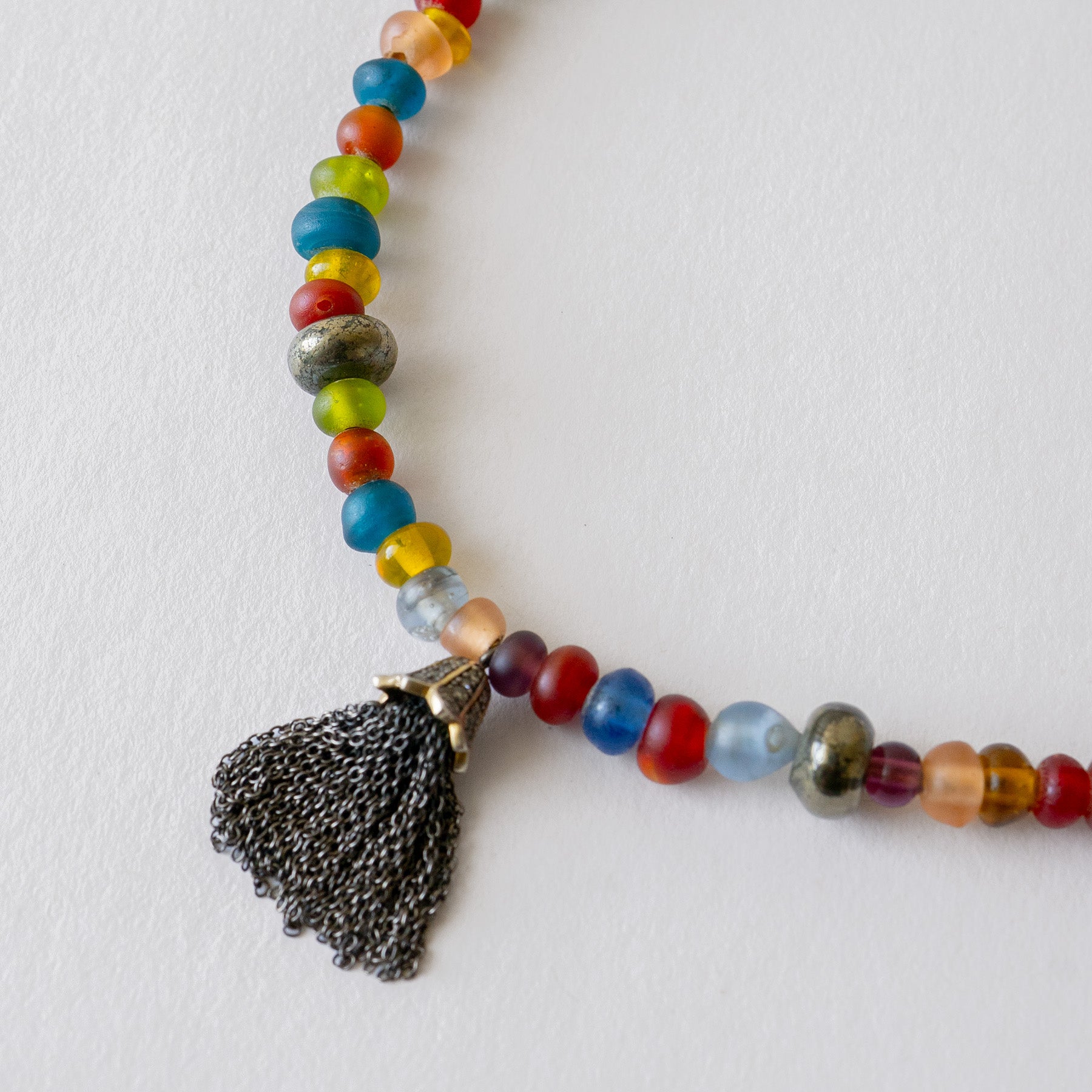 Multi Coloured Mix and Pyrite Necklace
