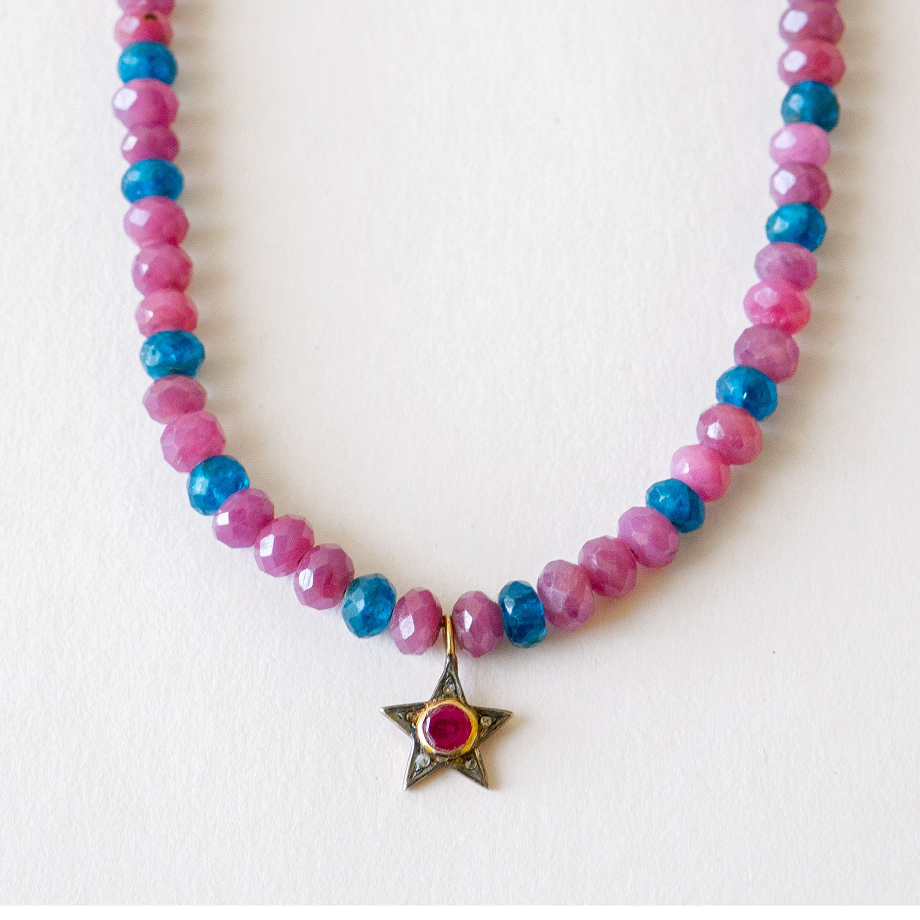 Ruby, Apatite & Star Necklace