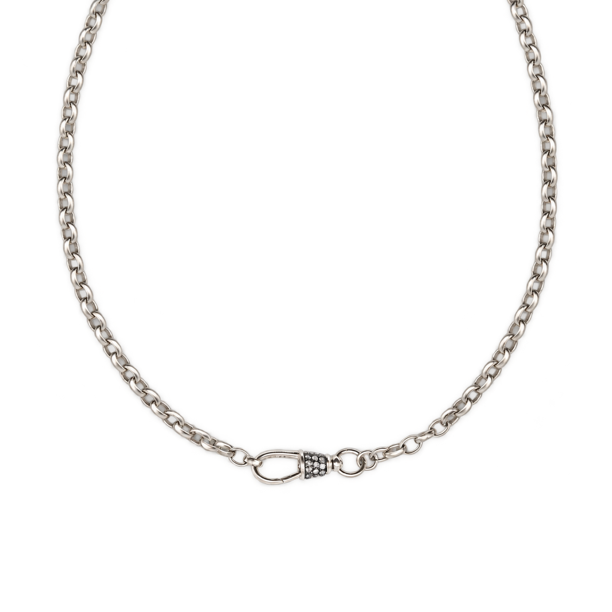 Diamond Silver Albert Swivel Necklace