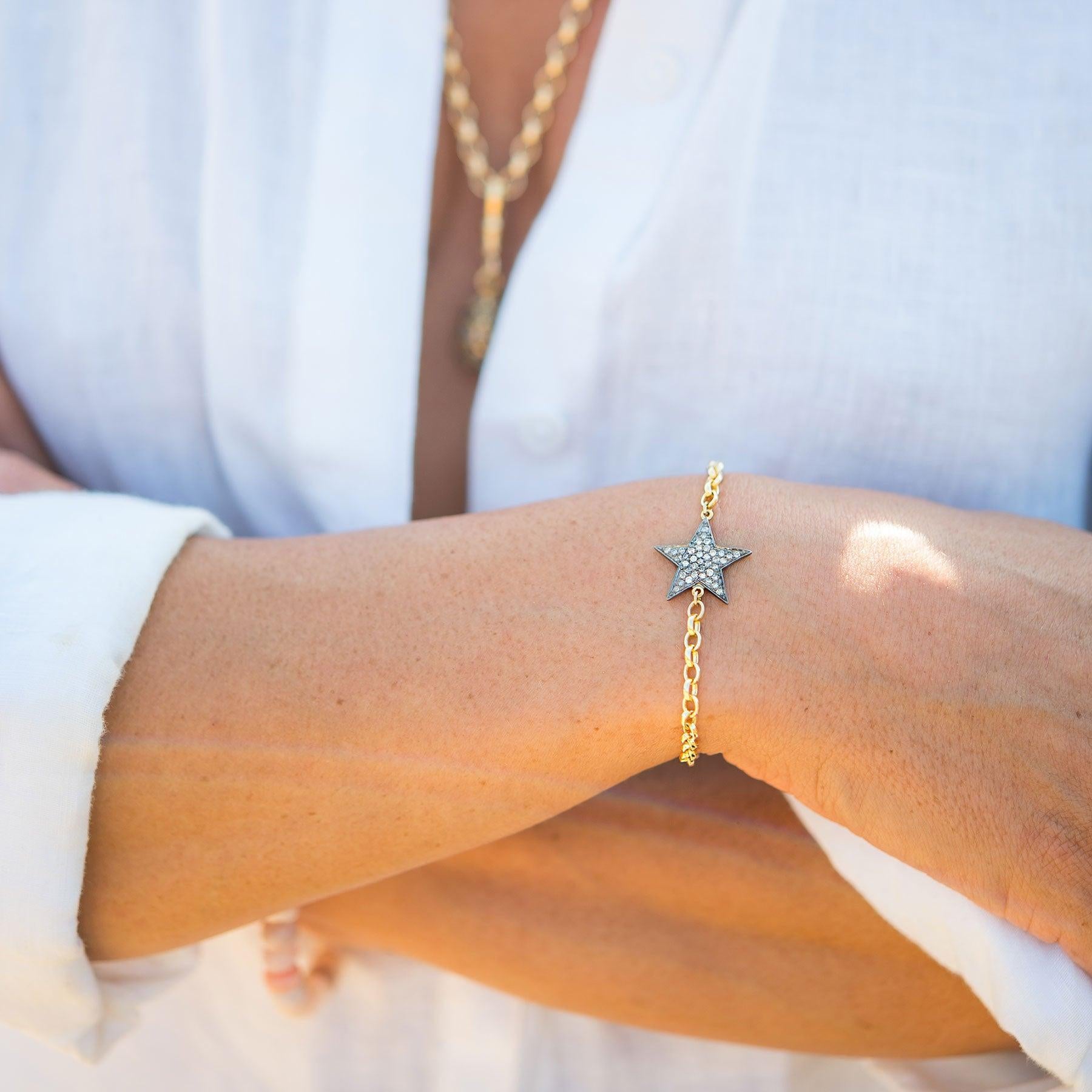 Diamond Chunky Star Bracelet