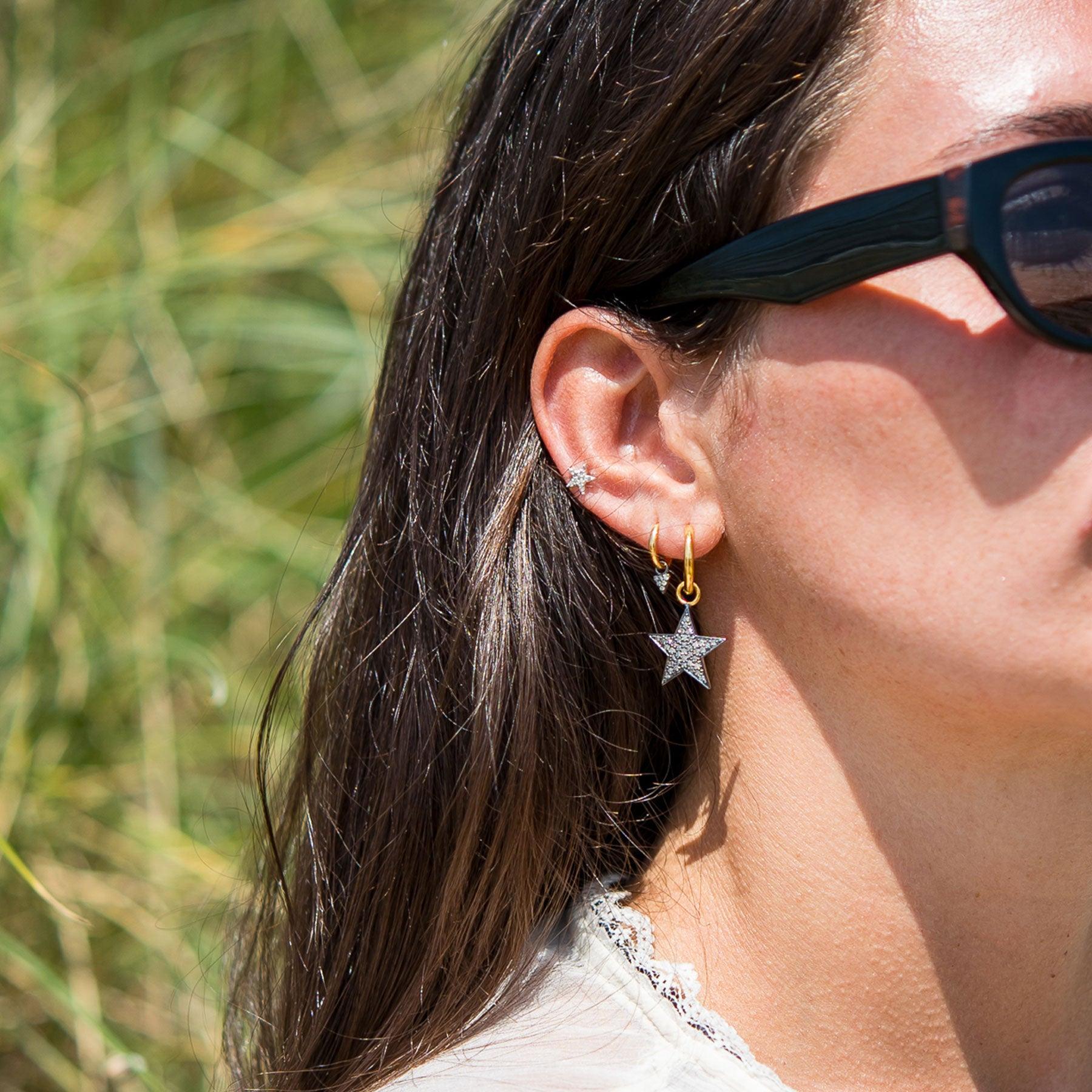 Diamond Chunky Star Hoops