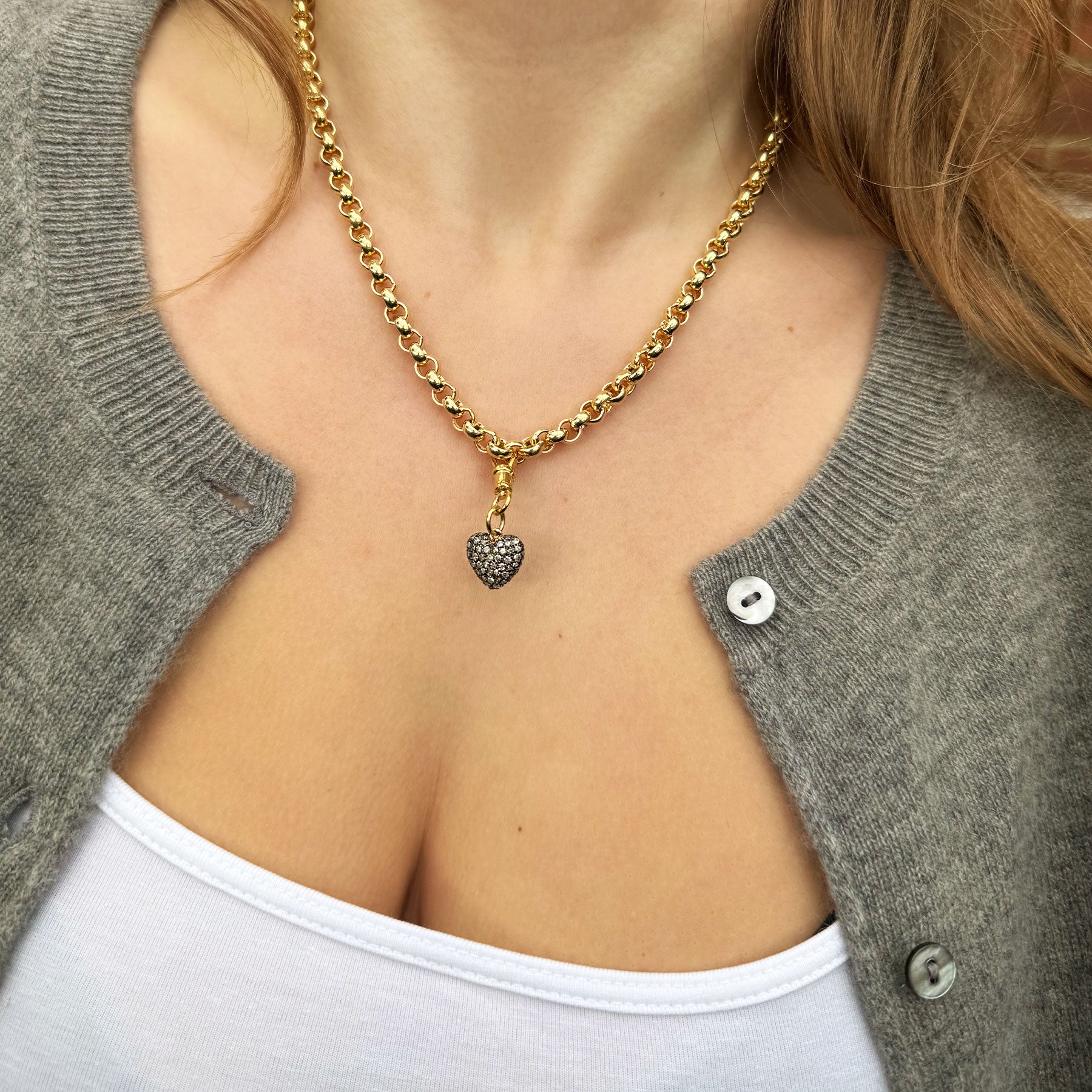 Diamond Cushion Heart Pendant