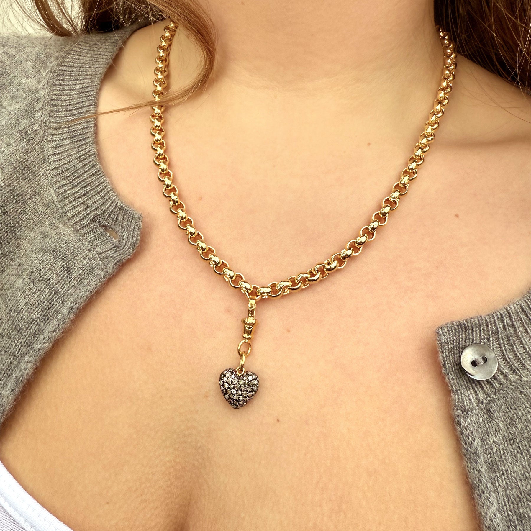 Diamond Cushion Heart Pendant