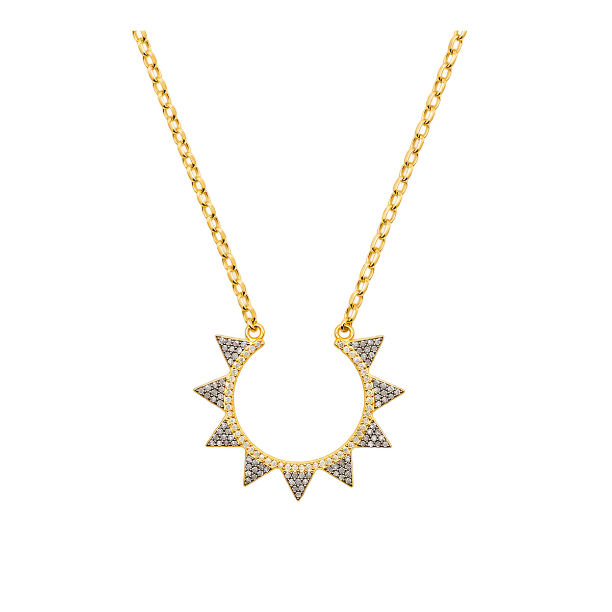 Diamond Horseshoe Spike Necklace