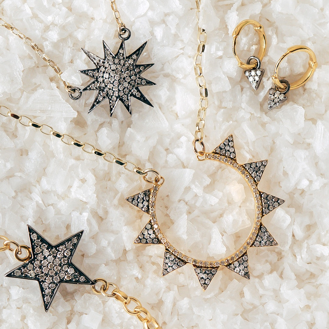 Diamond Horseshoe Spike Necklace