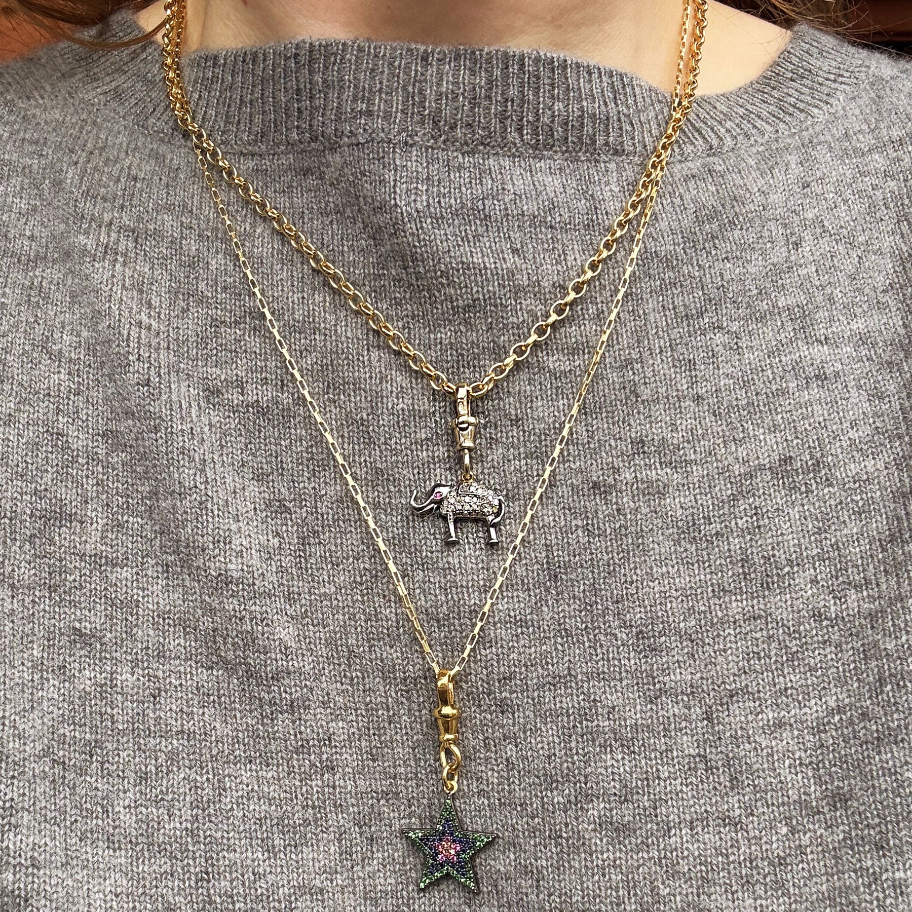 Diamond Elephant Pendant