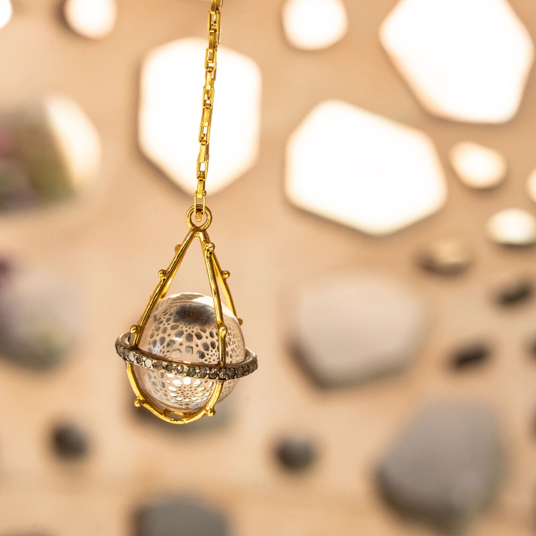 Diamond Crystal Ball Necklace