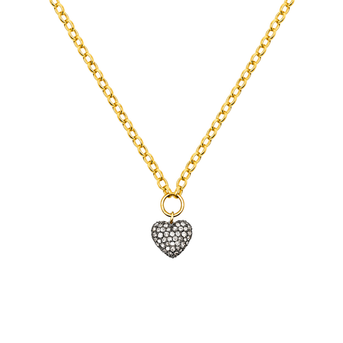 Diamond Cushion Heart Necklace