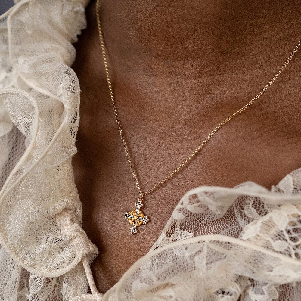 The Halo Cross Necklace