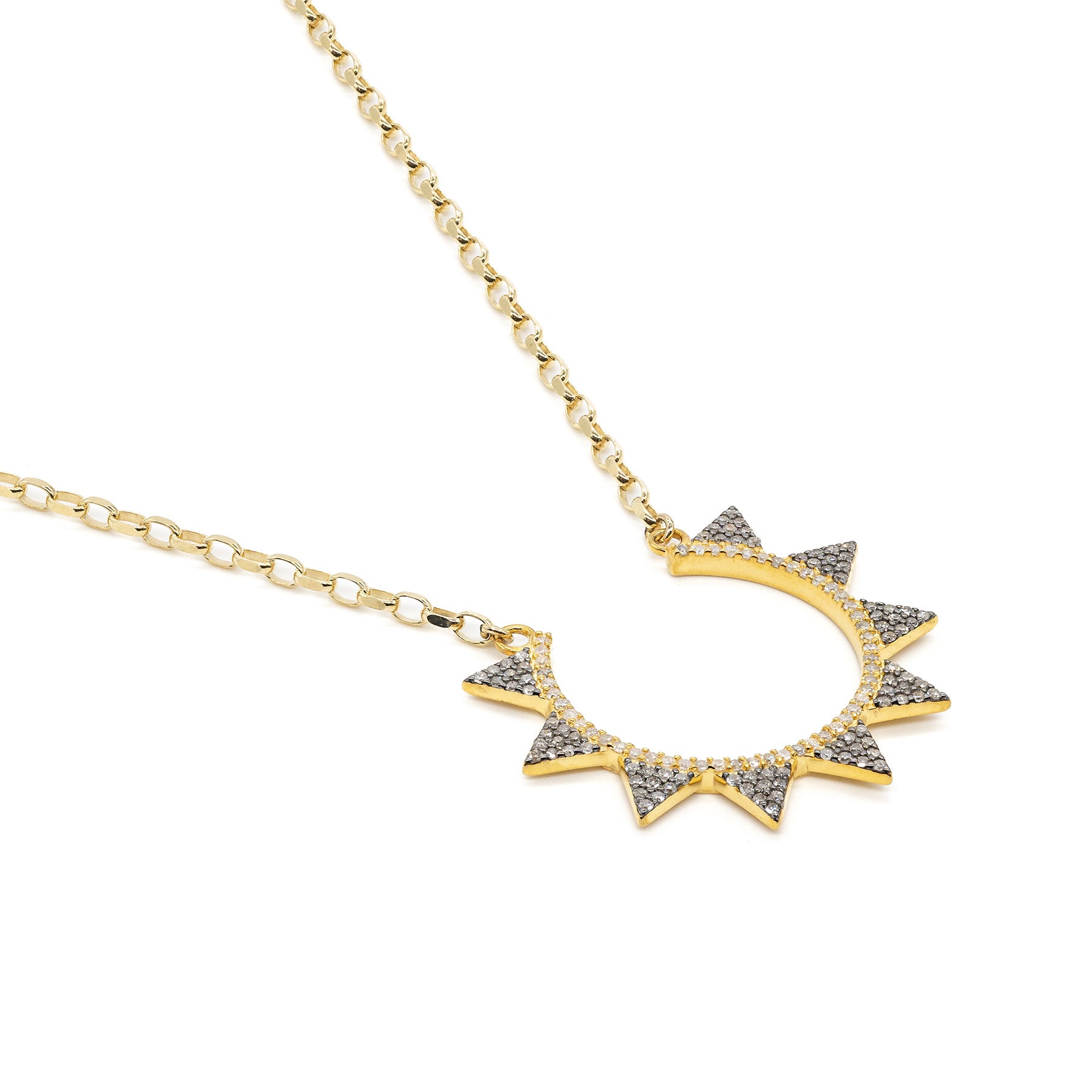 Diamond Horseshoe Spike Necklace