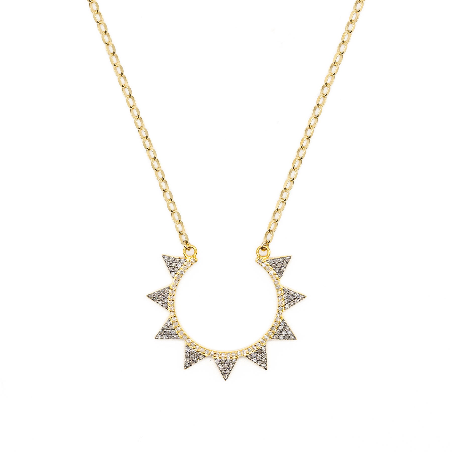 Diamond Horseshoe Spike Necklace