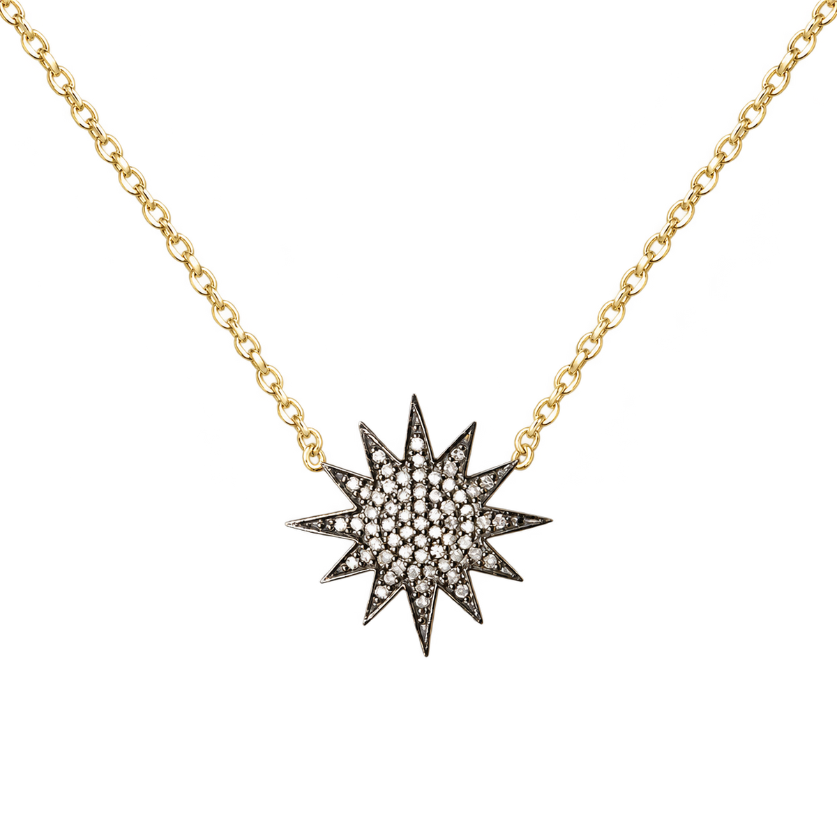 Diamond & Gold Starburst Necklace