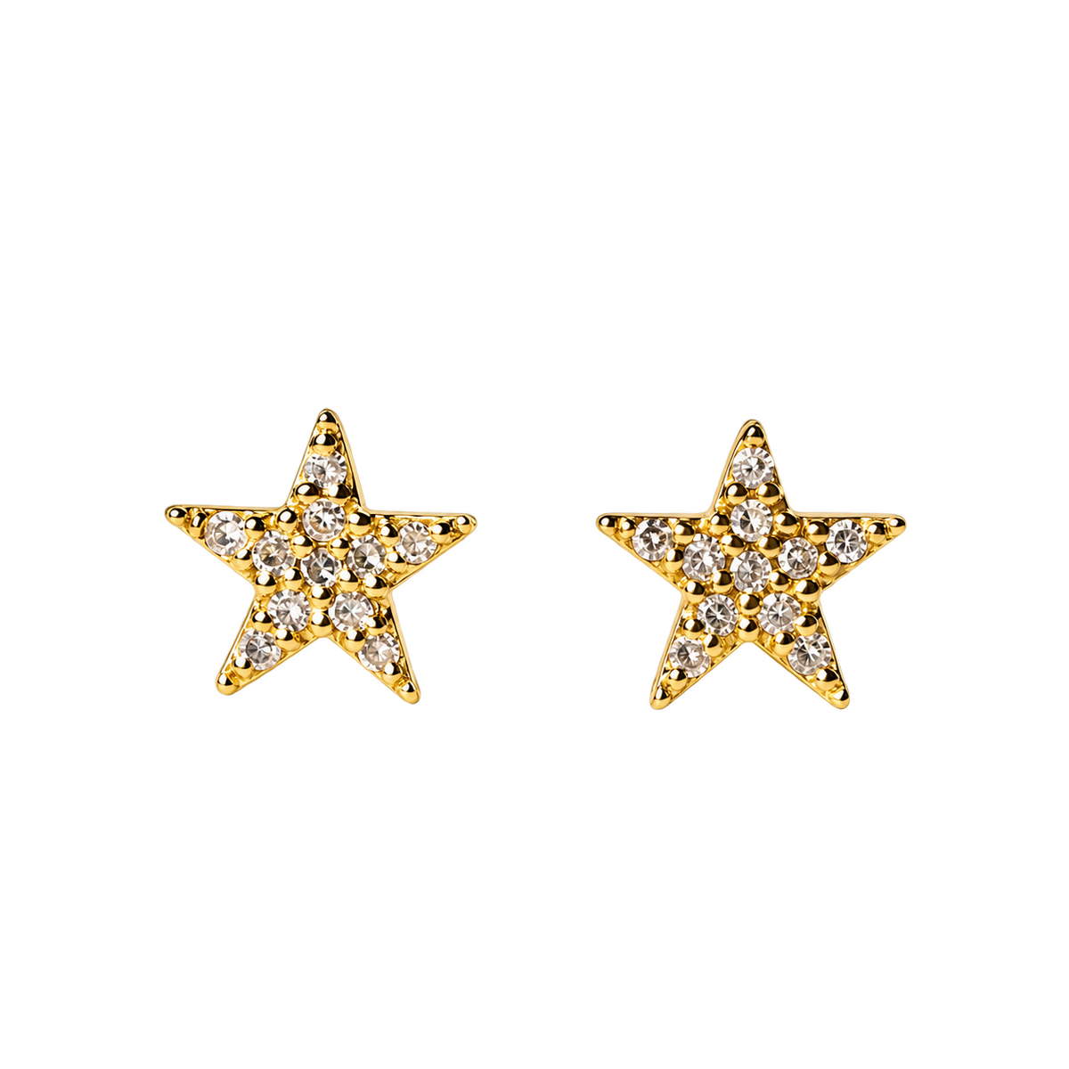 Diamond & Gold Star Studs