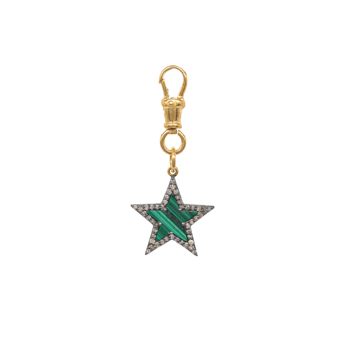 Diamond and Malachite Chunky Star Pendant