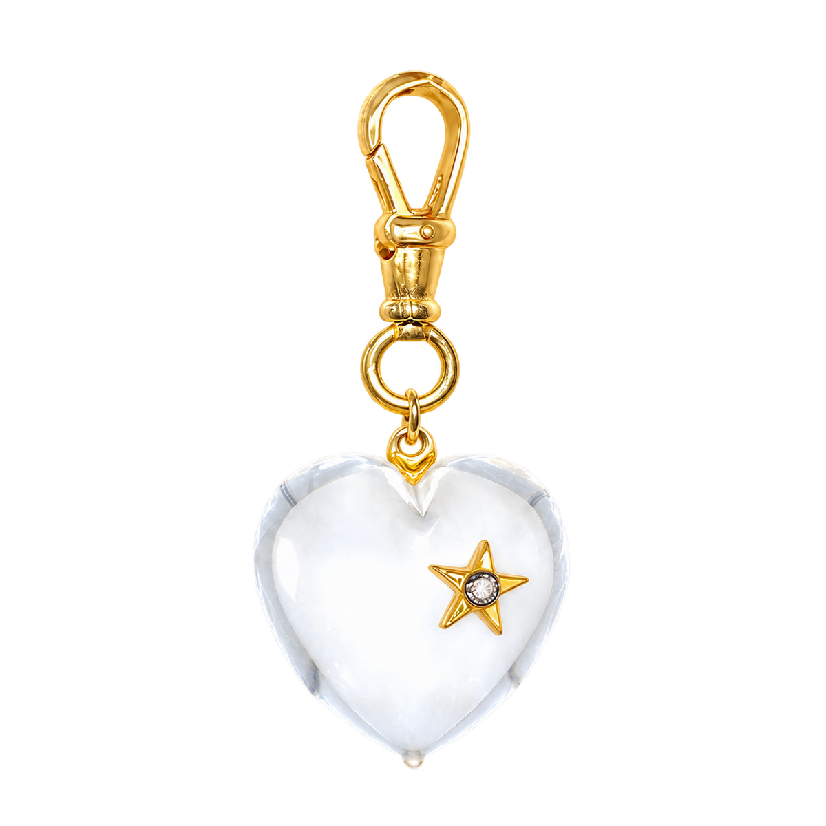 Diamond & Quartz Chunky Heart Pendant