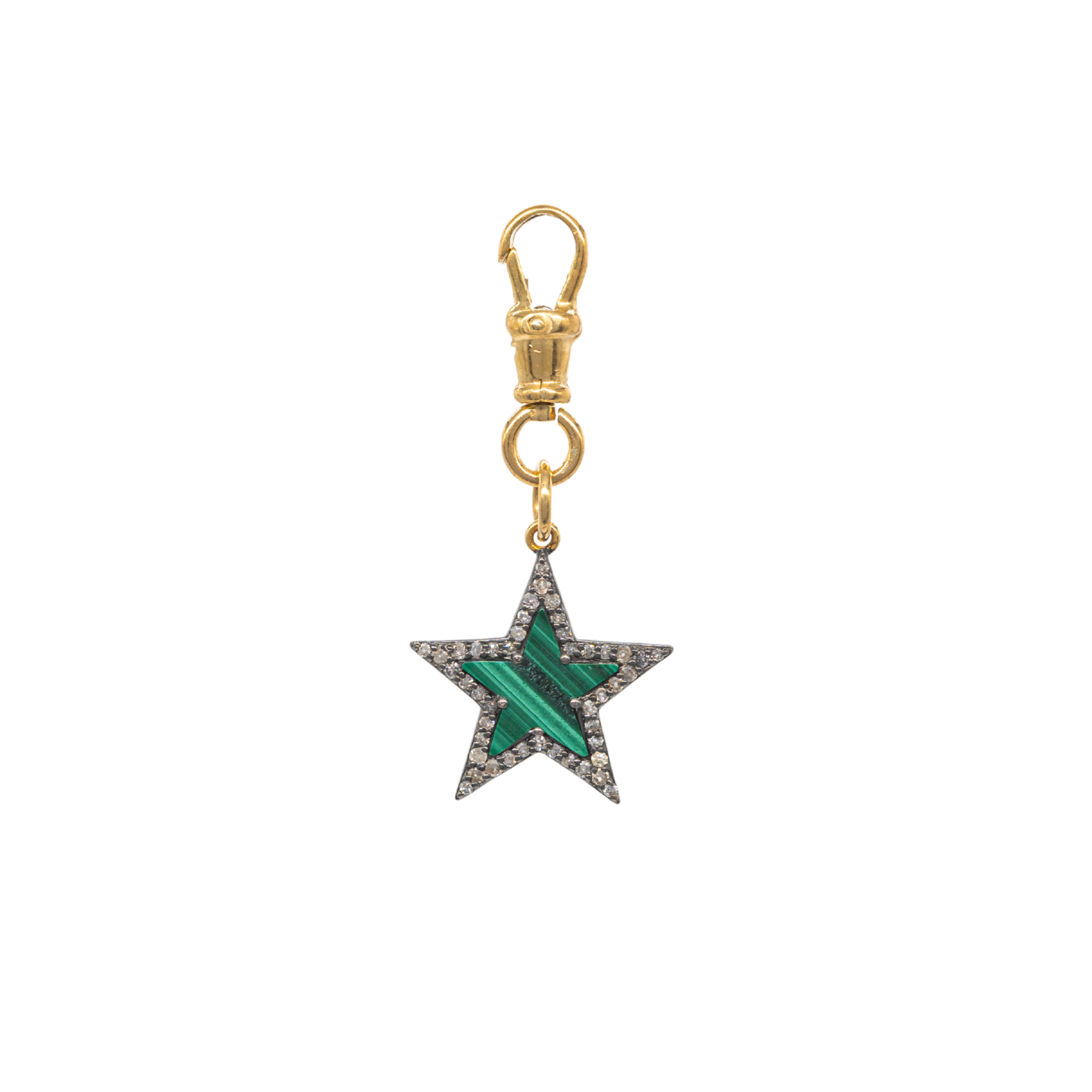 Diamond and Malachite Chunky Star Pendant