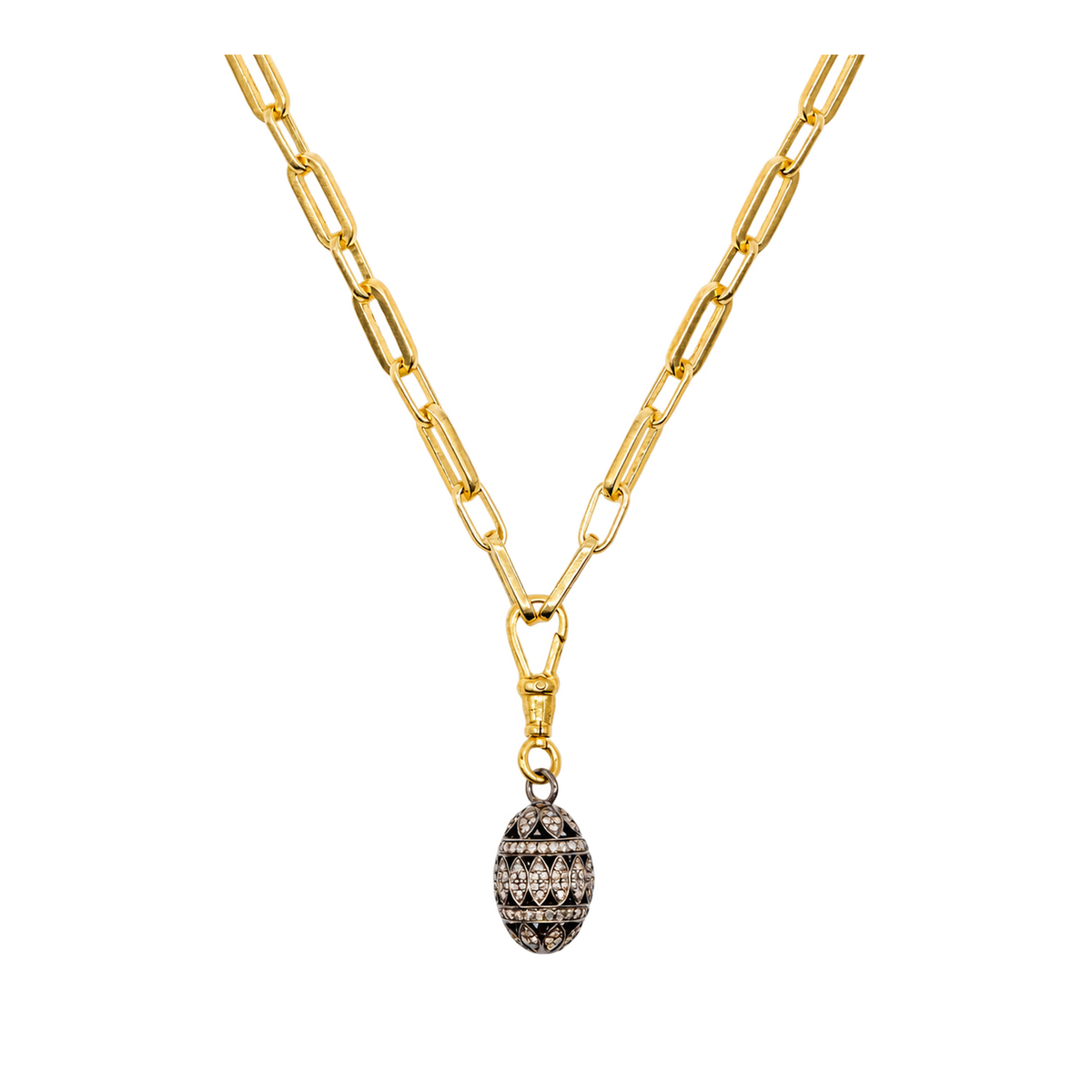 Pavé Diamond Egg Necklace