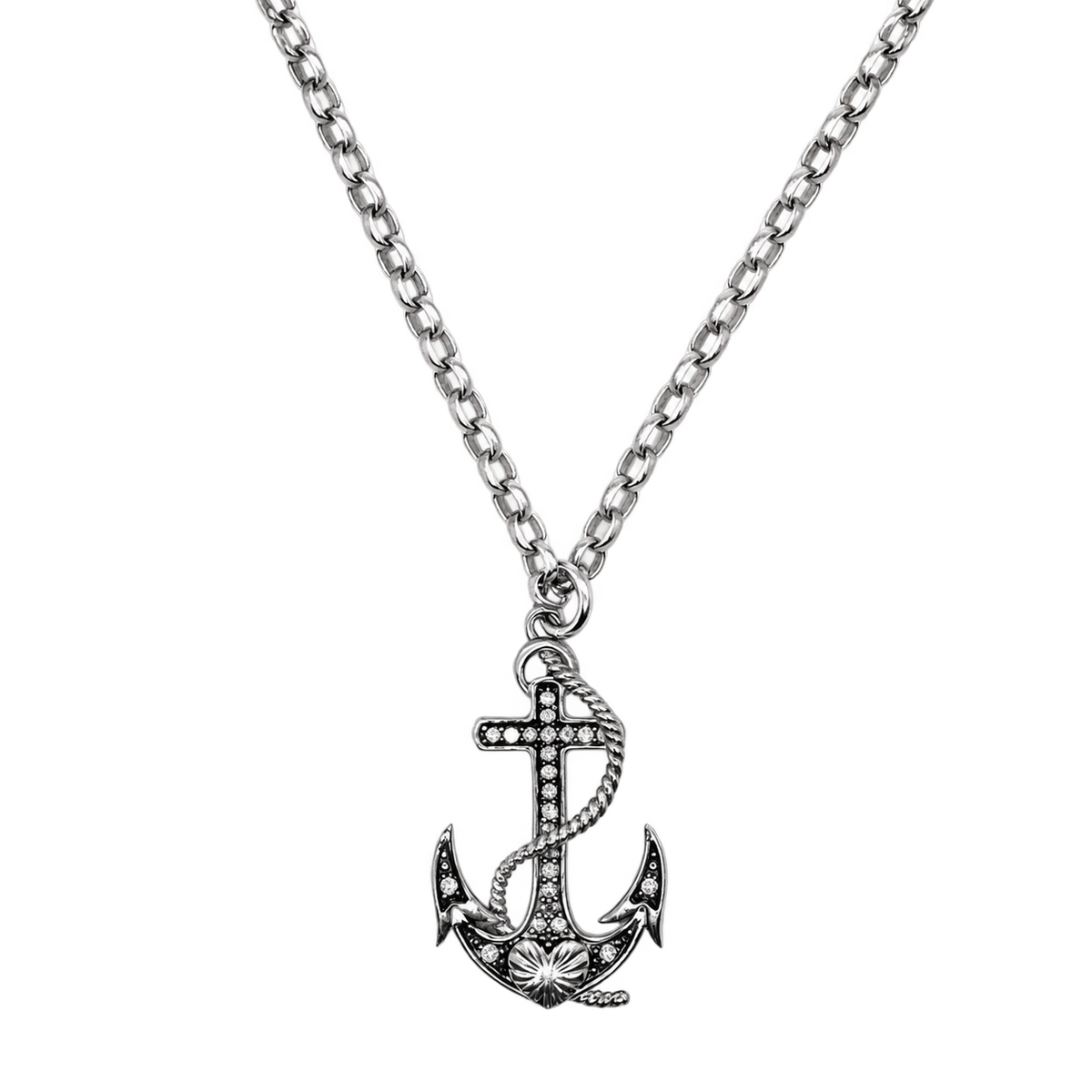 The Silver Anchor of Love and Hope Necklace