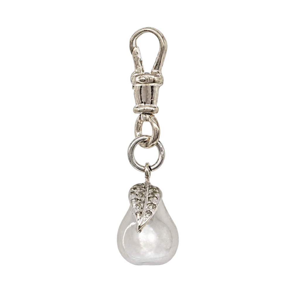 Diamond & Silver Pear Pendant