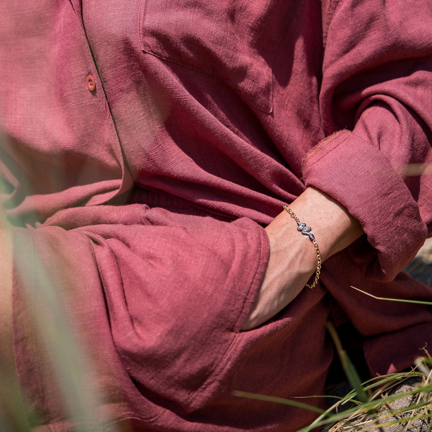 Diamond & Ruby Snake Bracelet