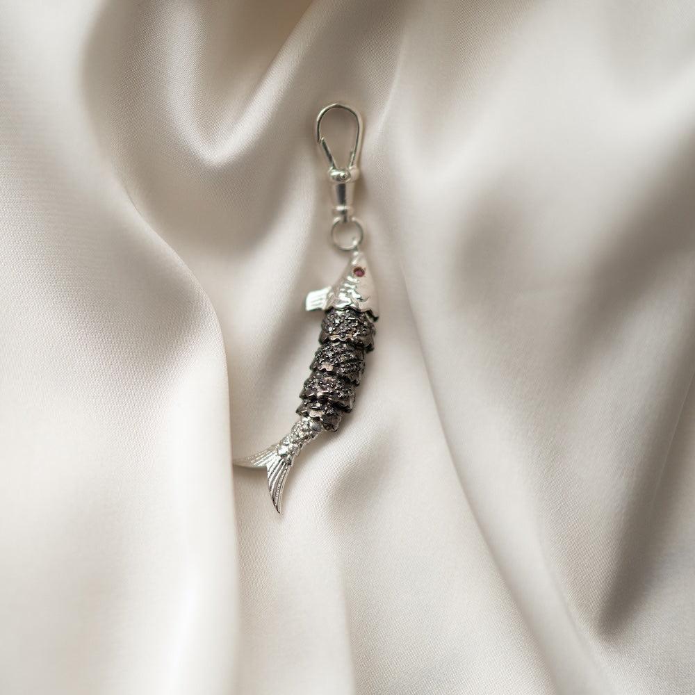 Diamond & Silver, Ruby Fish Pendant