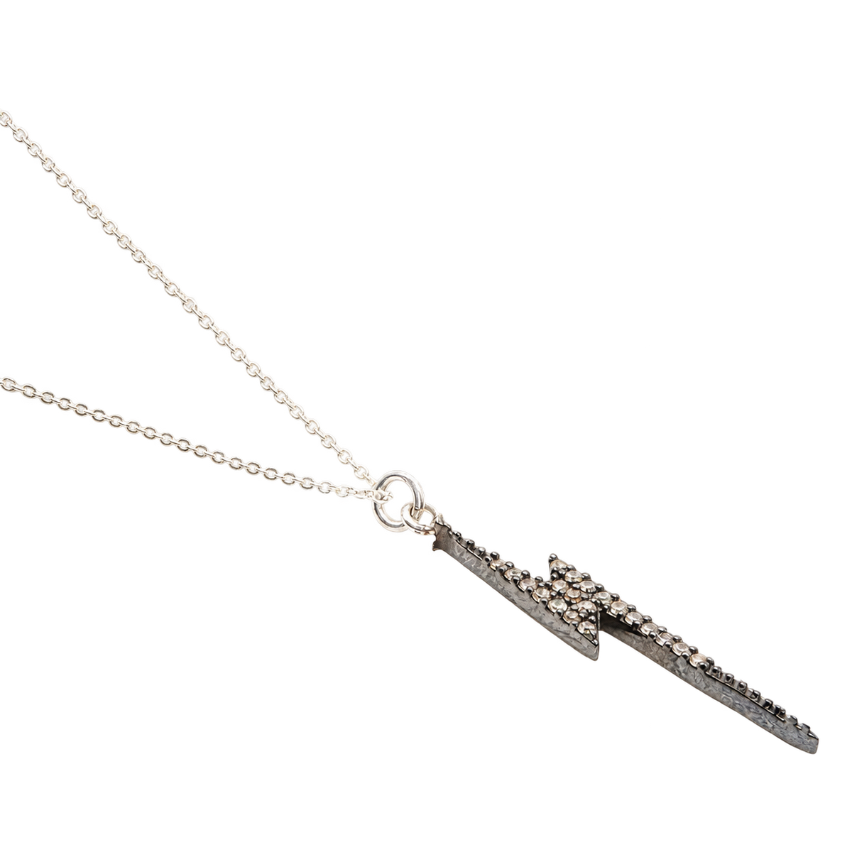 Diamond & Silver Lightning Bolt Necklace