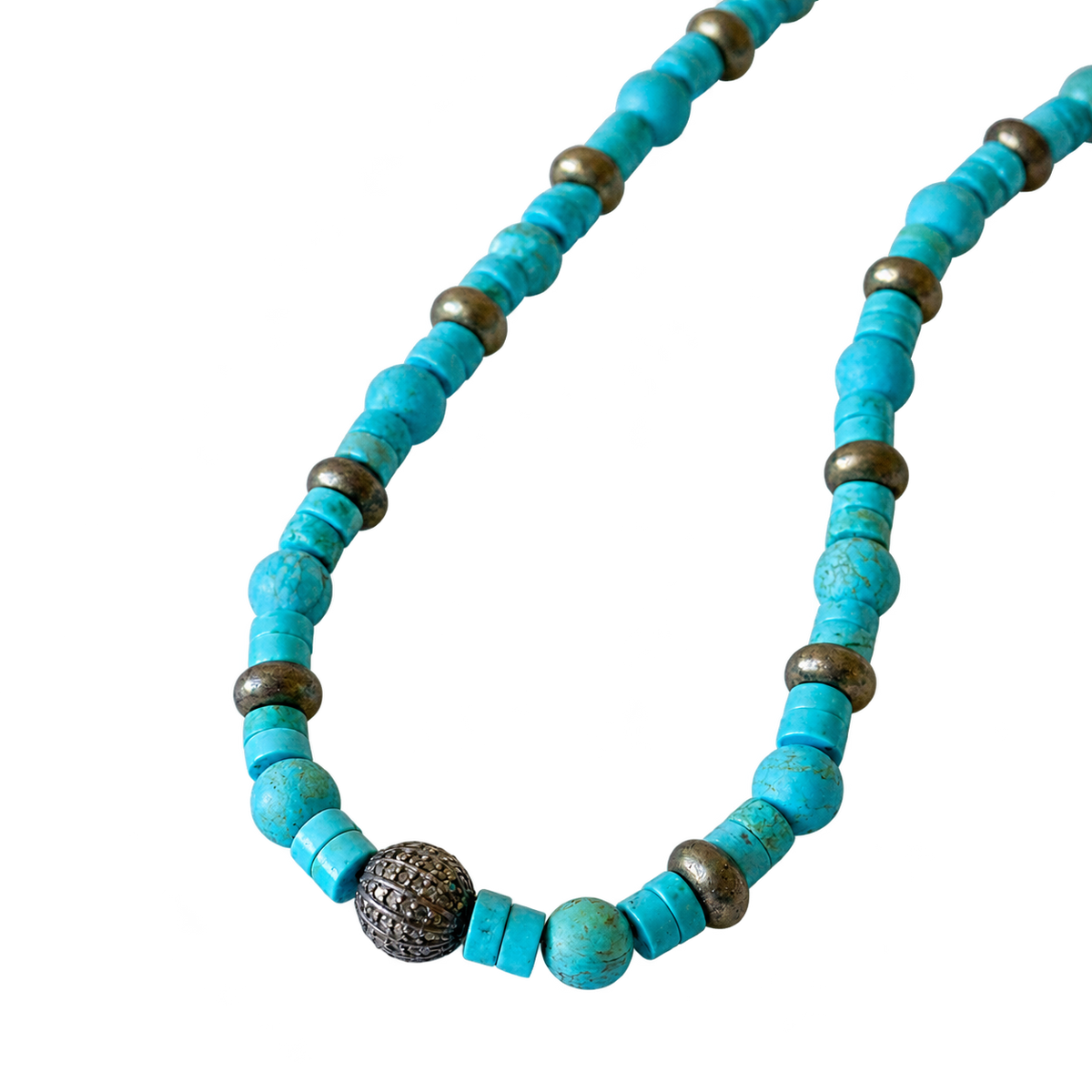 Turquoise and Pyrite Necklace
