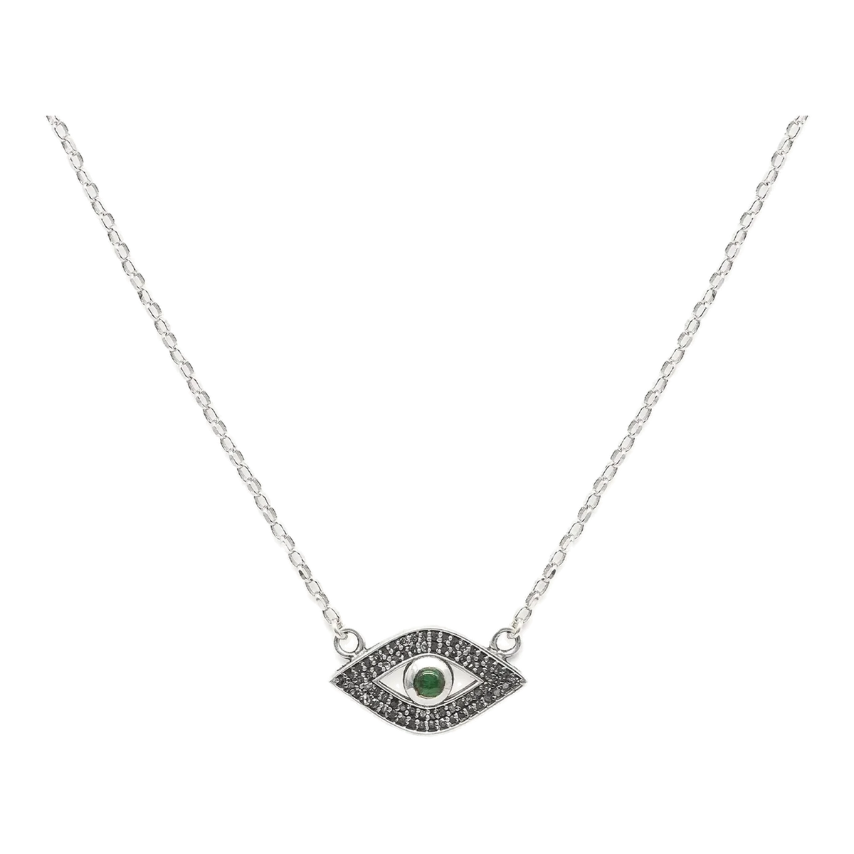 Diamond & White Gold Evil Eye Necklace