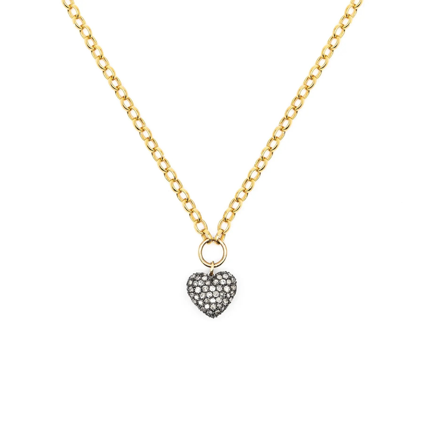 Diamond Cushion Heart Necklace