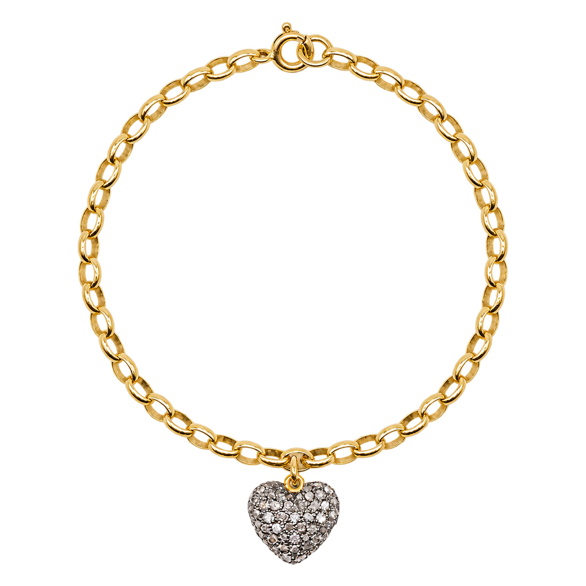 Diamond Cushion Heart Bracelet