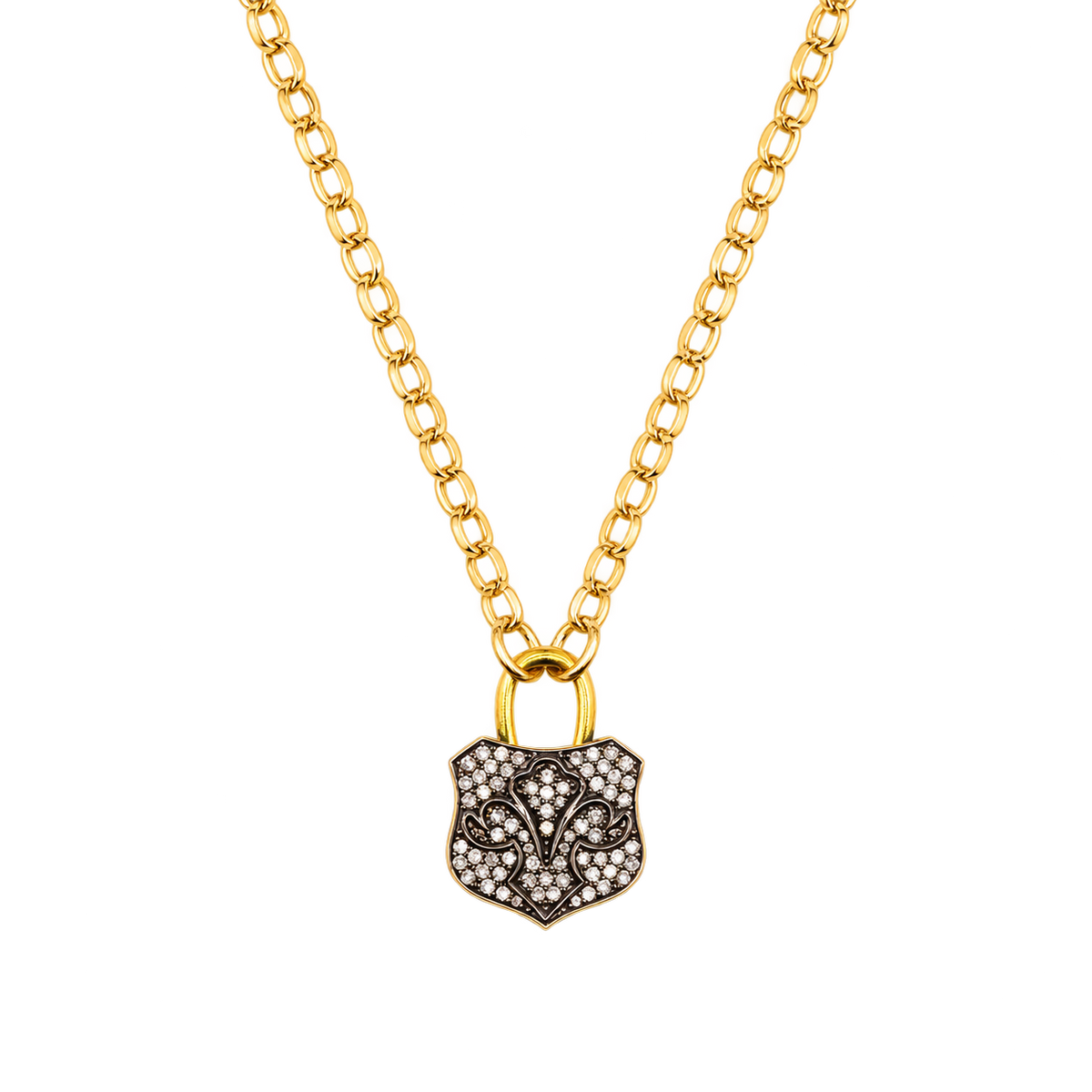 Diamond Chunky Lock Necklace