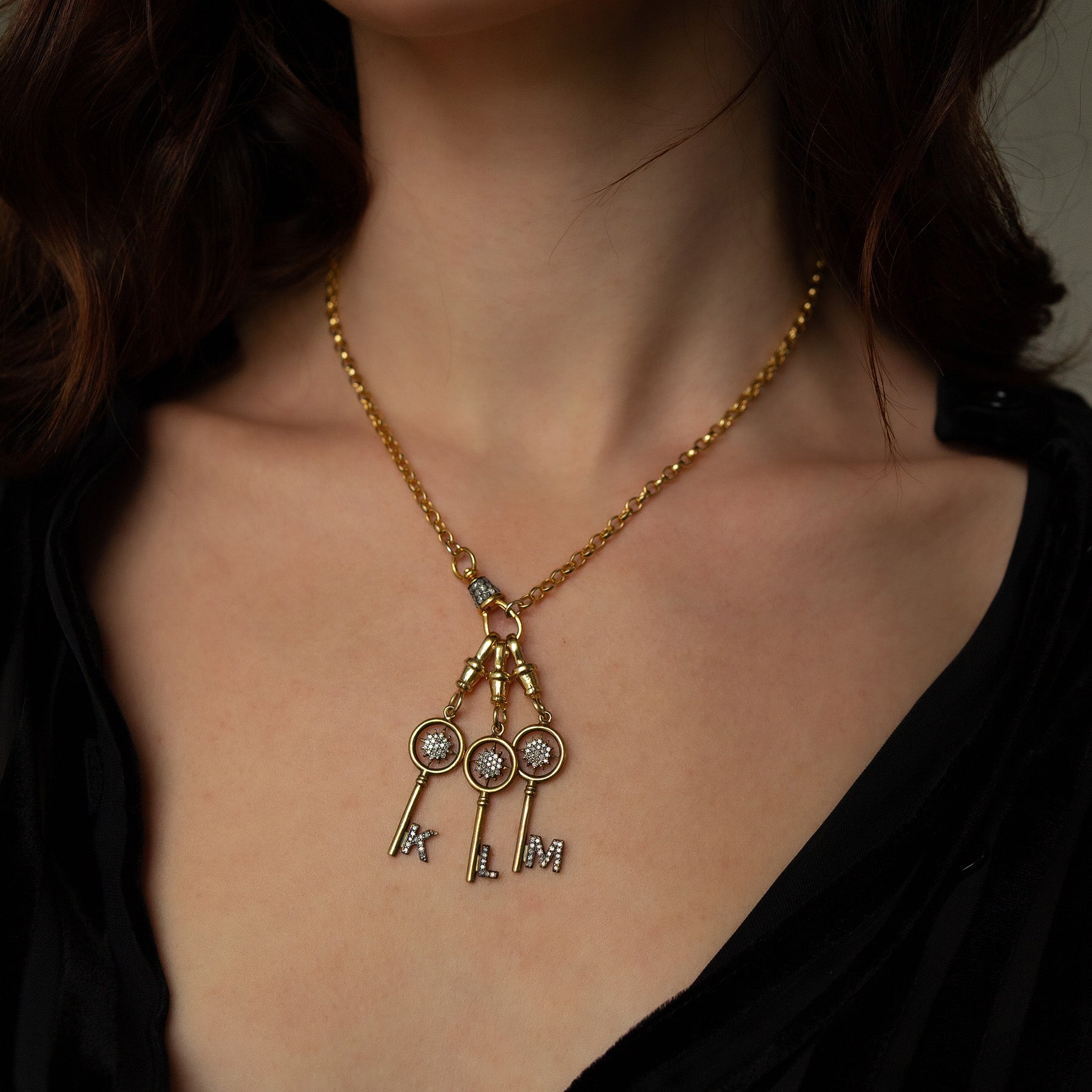 Diamond Albert Swivel Necklace