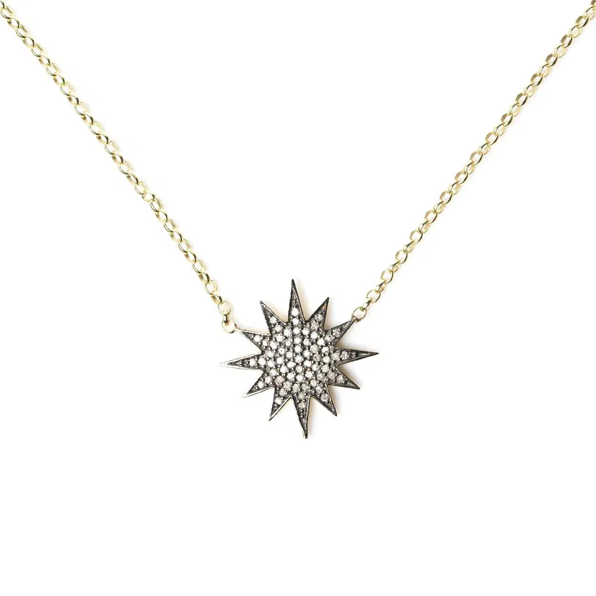 Diamond & Gold Starburst Necklace