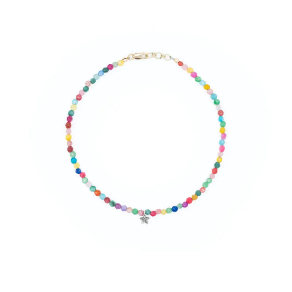 Diamond Daisy & Tutti Frutti Jade Bead Anklet