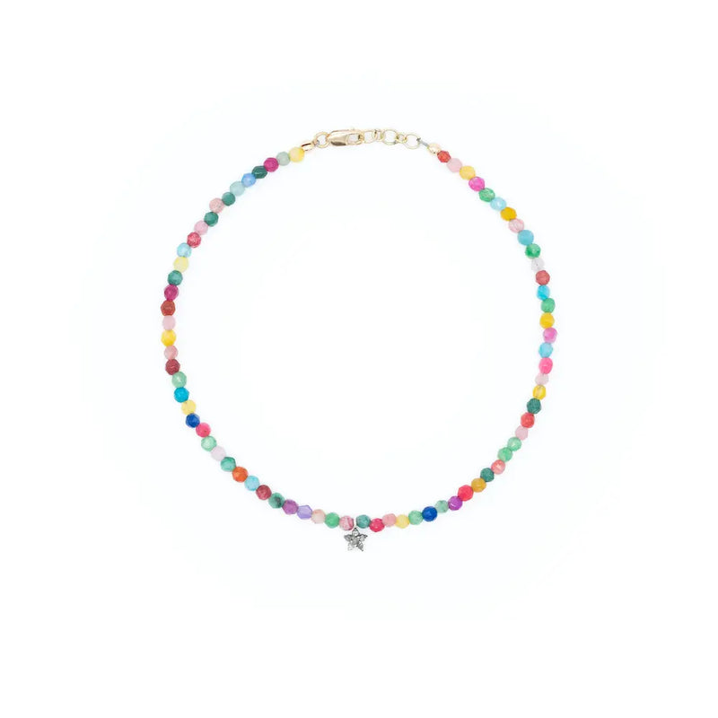Diamond Daisy & Tutti Frutti Jade Bead Anklet