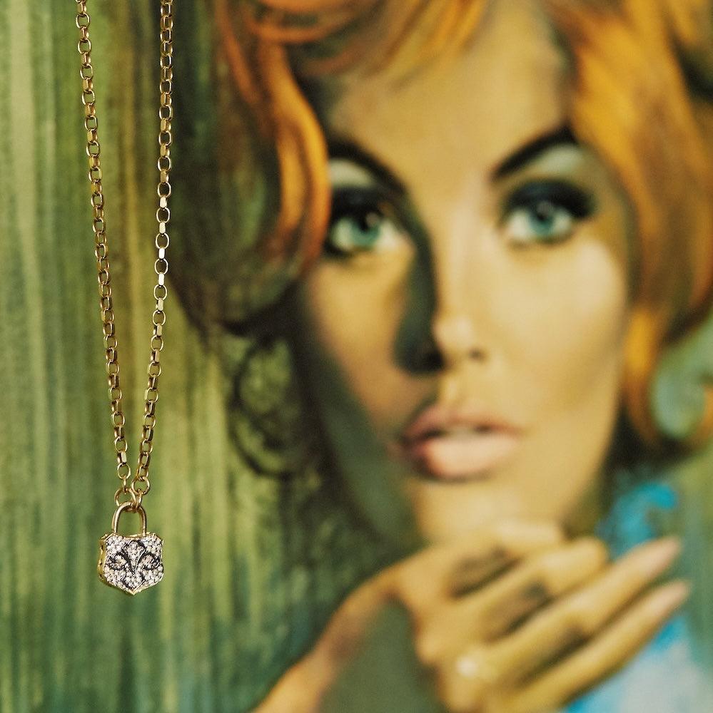 Diamond Chunky Lock Necklace