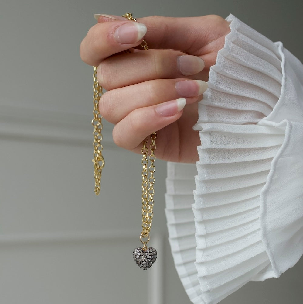 Diamond Cushion Heart Necklace