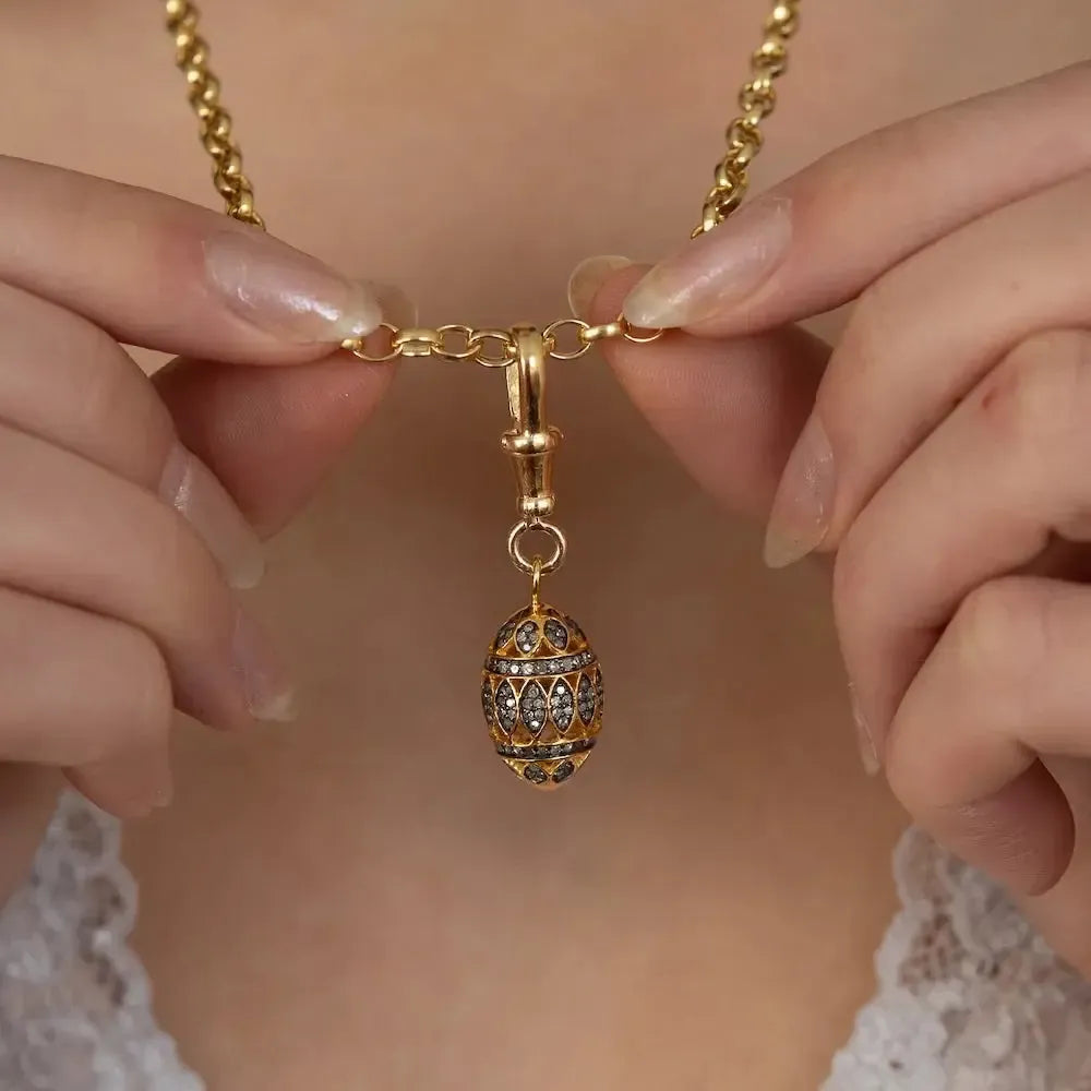Pavé Diamond Egg Pendant