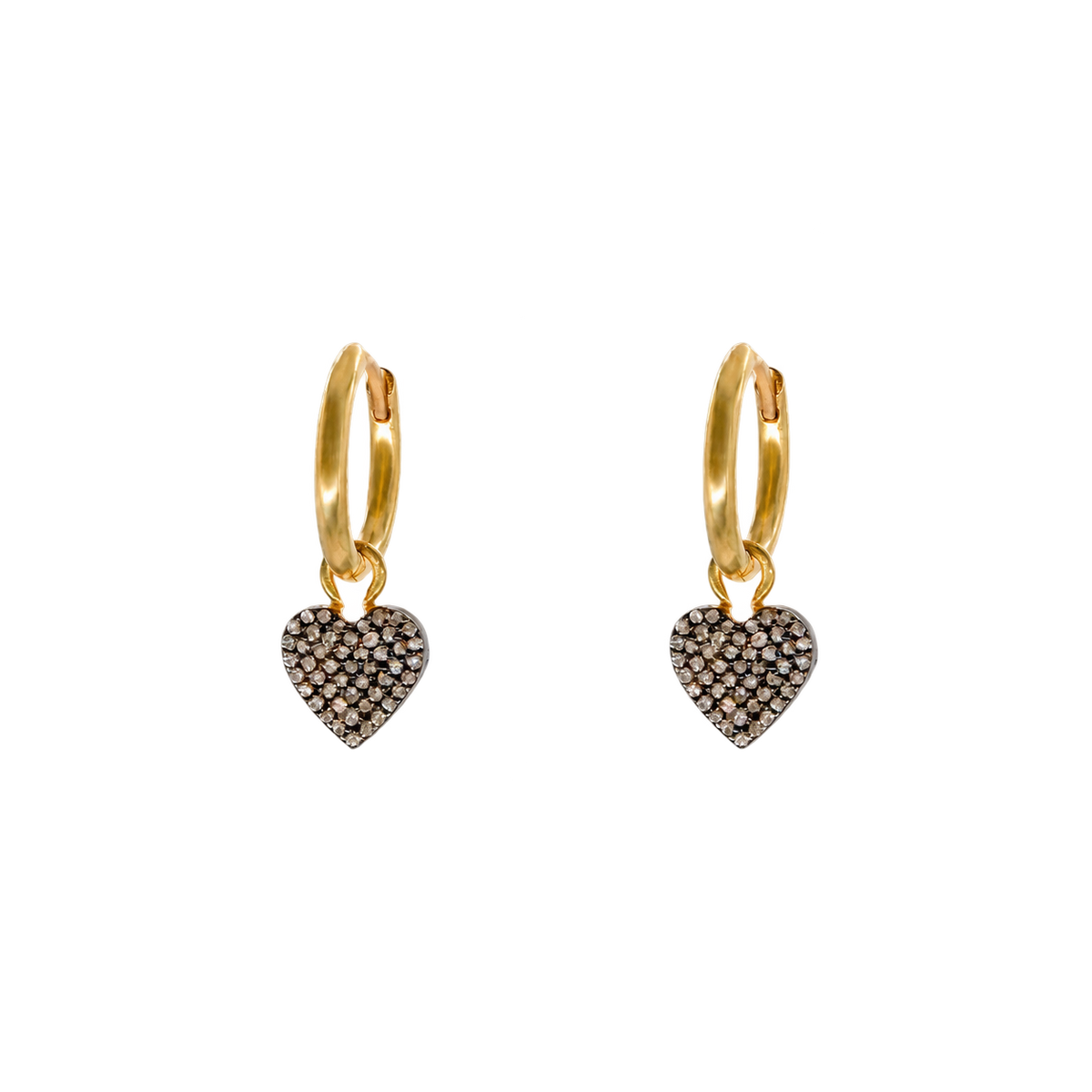 Diamond Heart Hoops