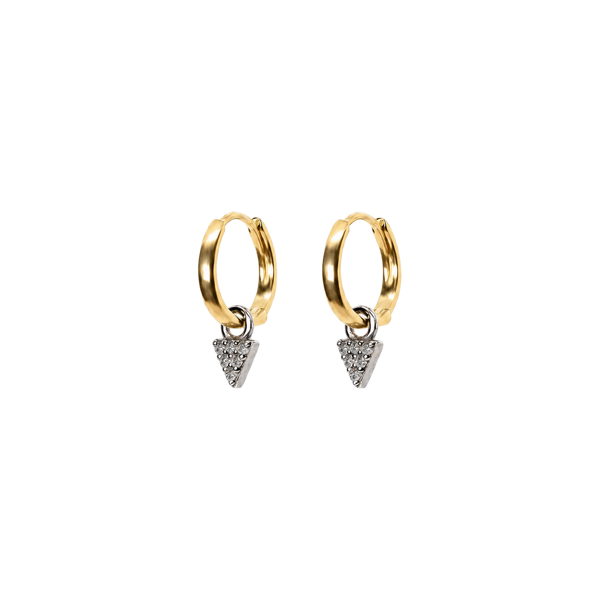 Tiny Diamond Charm Huggie Hoops